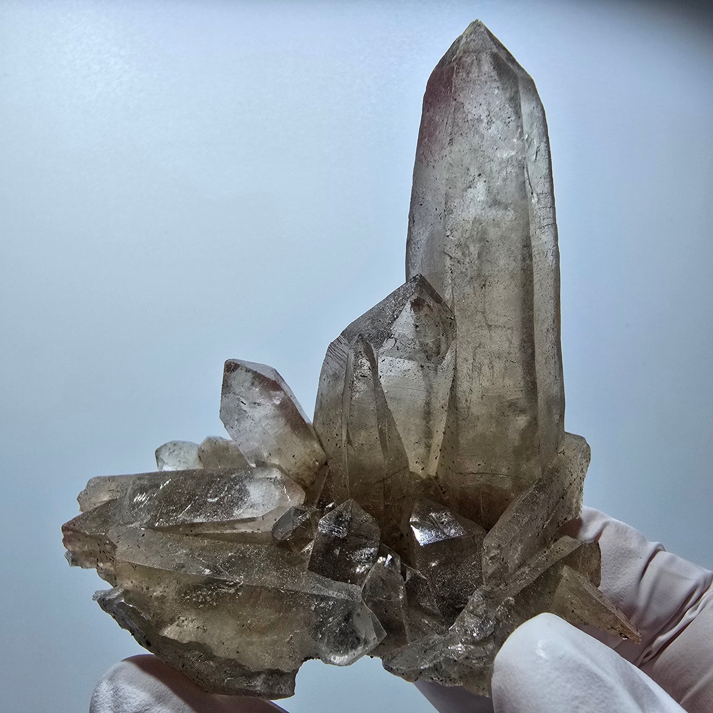 Klare Phantom Skelett Rauchquarz Stufe Erongo, Namibia 74*69*42mm #13374
