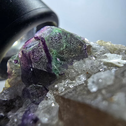 Rauchquarz, Phantom Fluorit, Hyalit, Schörl Turmalin, Muskovit Erongo, Namibia 60*45*38mm #13376