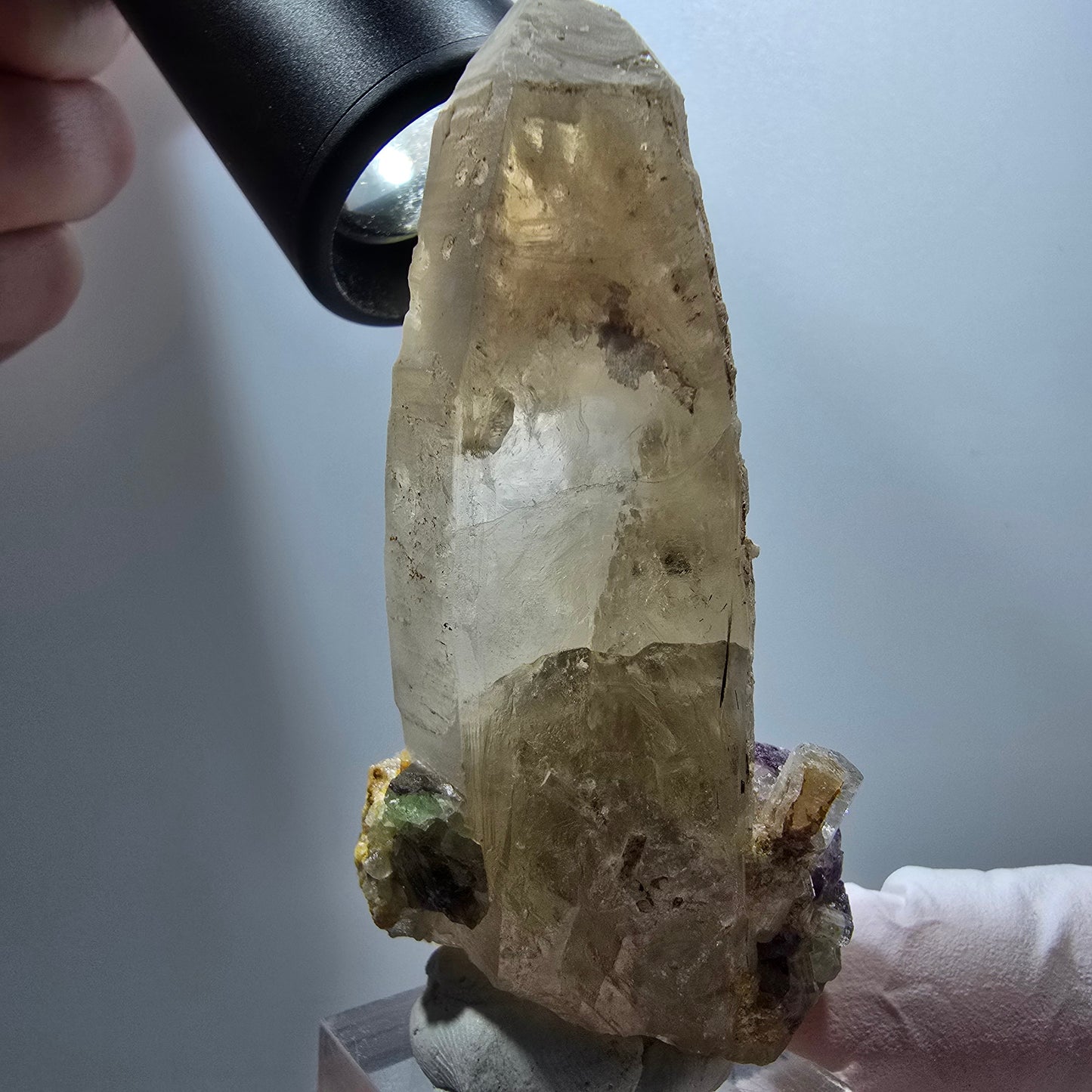 Rauchquarz, Goshenit, Beryl, Phantom Fluorit, Schörl Turmalin Erongo, Namibia 76*37*21mm #13379