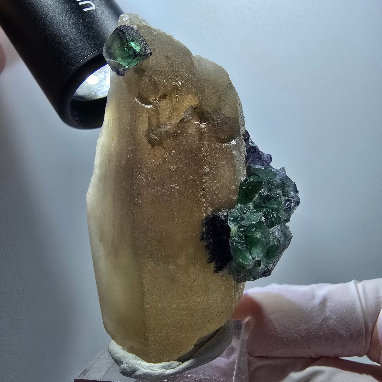 Phantom Fluorit, Rauchquarz, Schörl Turmalin Stufe Erongo, Namibia 68*48*27mm #13380