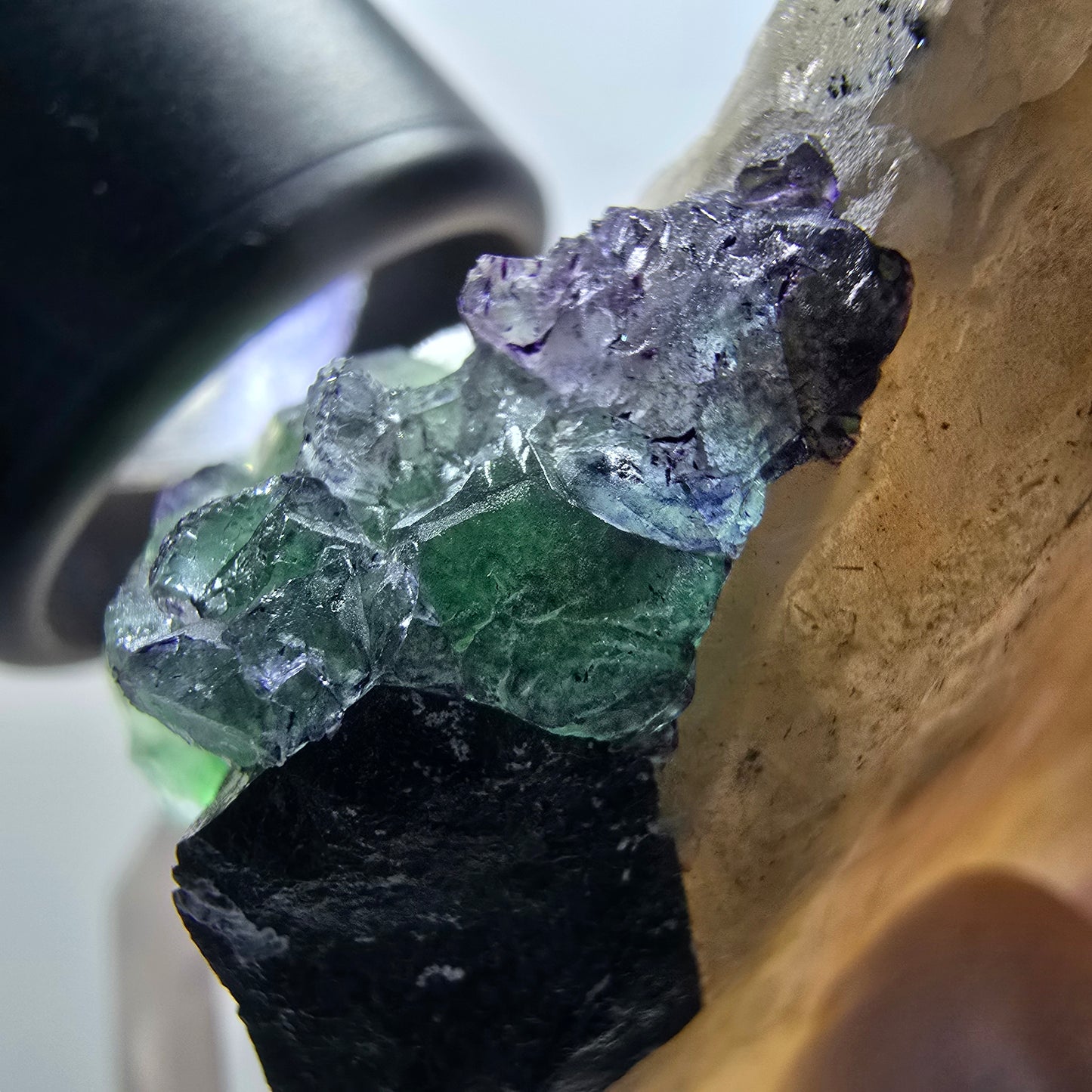Phantom Fluorit, Rauchquarz, Schörl Turmalin Stufe Erongo, Namibia 68*48*27mm #13380
