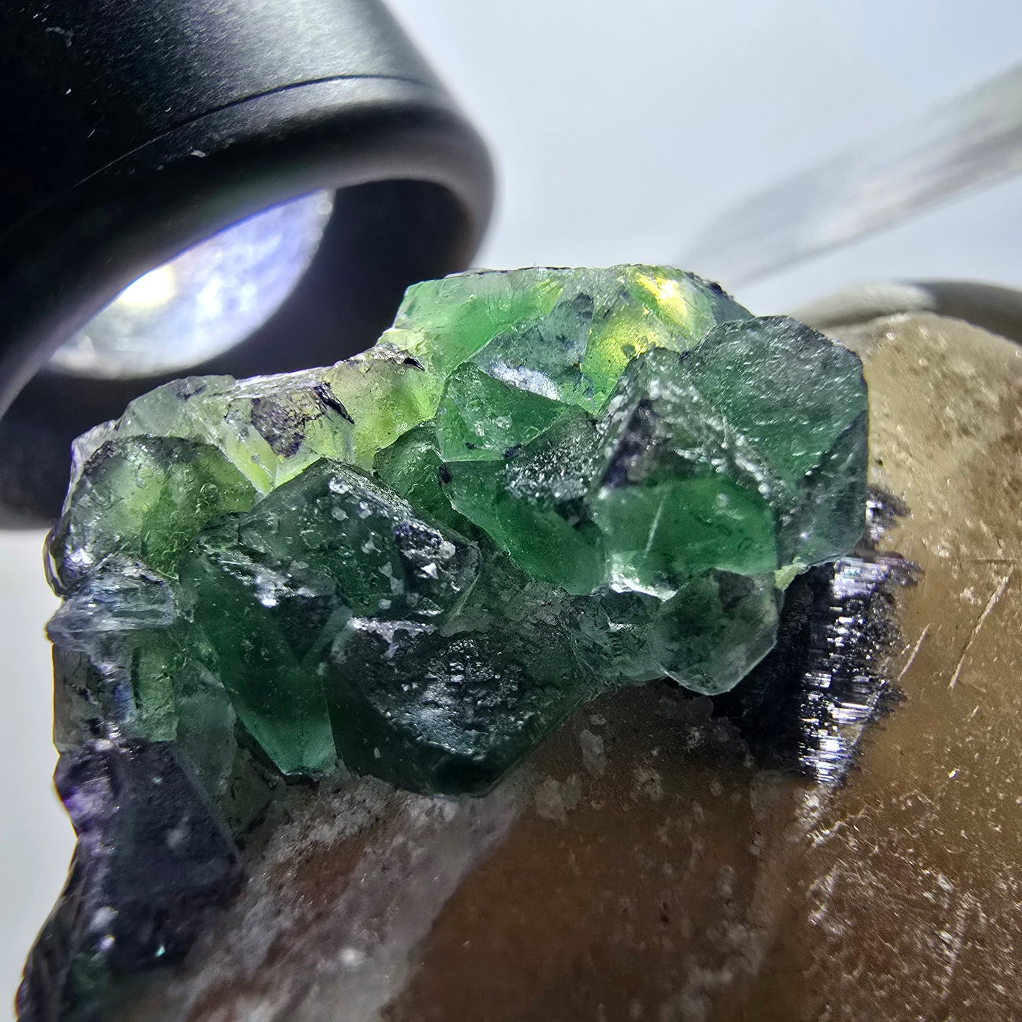 Phantom Fluorit, Rauchquarz, Schörl Turmalin Stufe Erongo, Namibia 68*48*27mm #13380