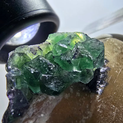 Phantom Fluorit, Rauchquarz, Schörl Turmalin Stufe Erongo, Namibia 68*48*27mm #13380