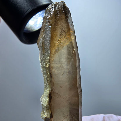 Phantom Skelett Rauchquarz mit Hyalit Opal Erongo, Namibia 71*14*13mm #13381