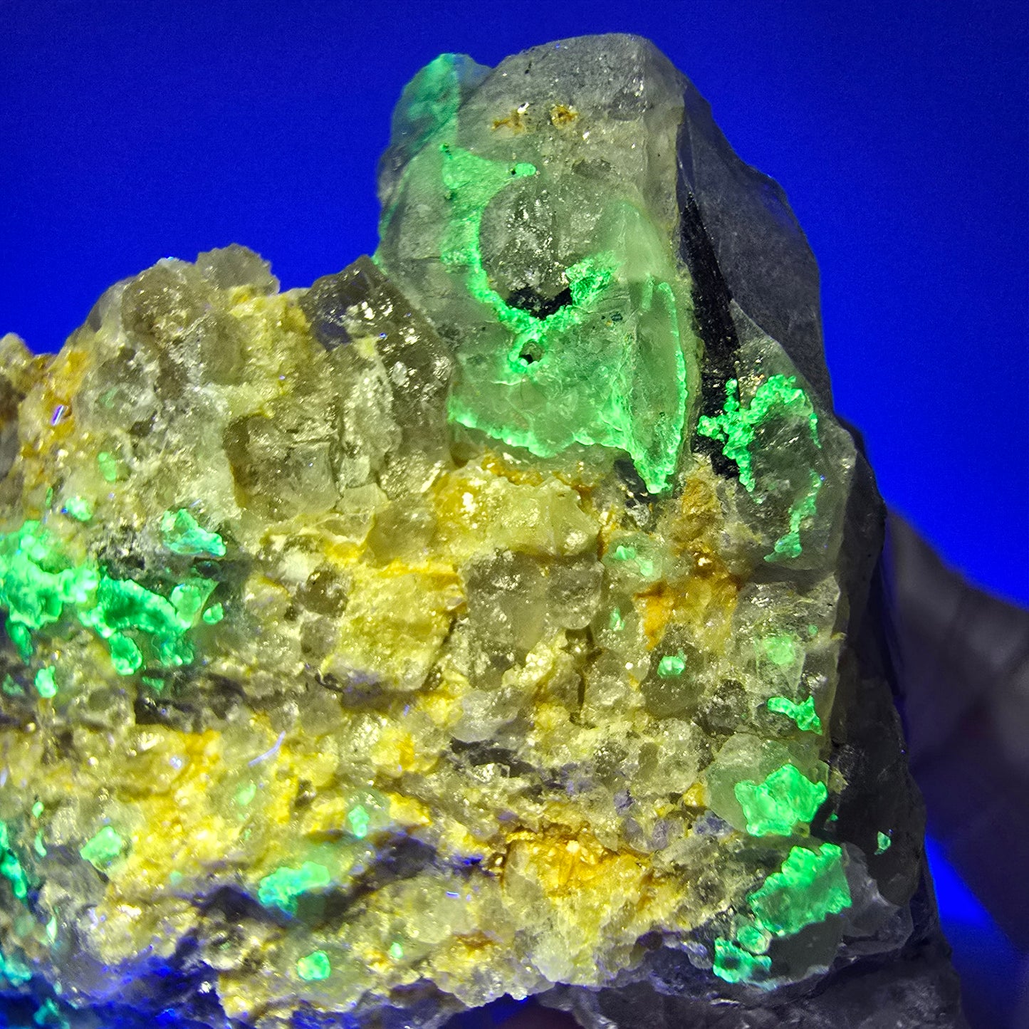 Skelett Rauchquarz, Hyalit Opal, Schörl Turmalin, Orthoklas Erongo, Namibia 67*63*45mm #13383