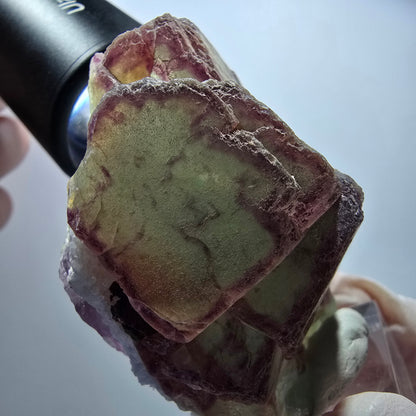 Seltene Phantom Fluorit Würfel Stufe, grün lila zonal Omehane Namibia 58*48*38mm #13384