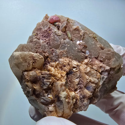 Seltene Turmalin, Verdelith, Elbait auf Quarz Stufe Karibib, Erongo, Namibia 65*59*44mm #13386
