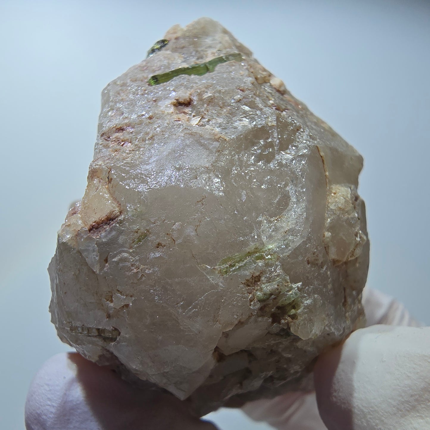 Seltene Turmalin, Verdelith, Elbait auf Quarz Stufe Karibib, Erongo, Namibia *54*46*44mm #13390