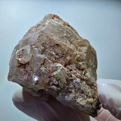 Seltene Turmalin, Verdelith, Elbait auf Quarz Stufe Karibib, Erongo, Namibia *54*46*44mm #13390
