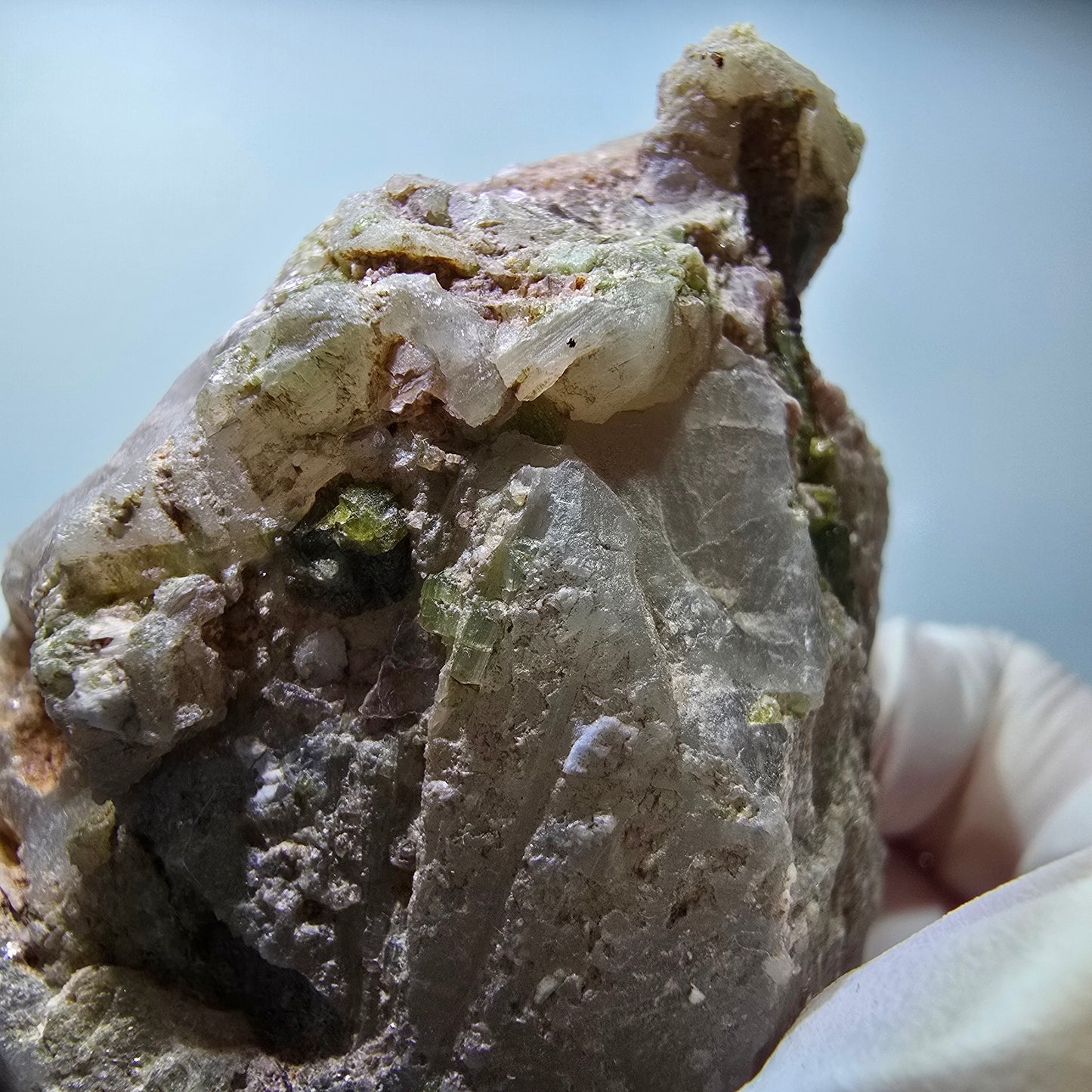 Seltene Turmalin, Verdelith auf Quarz Stufe Karibib, Erongo, Namibia 68*47*47mm #13391