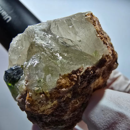 Seltene Turmalin, Verdelith auf Quarz Stufe Karibib, Erongo, Namibia 72*51*38mm #13393