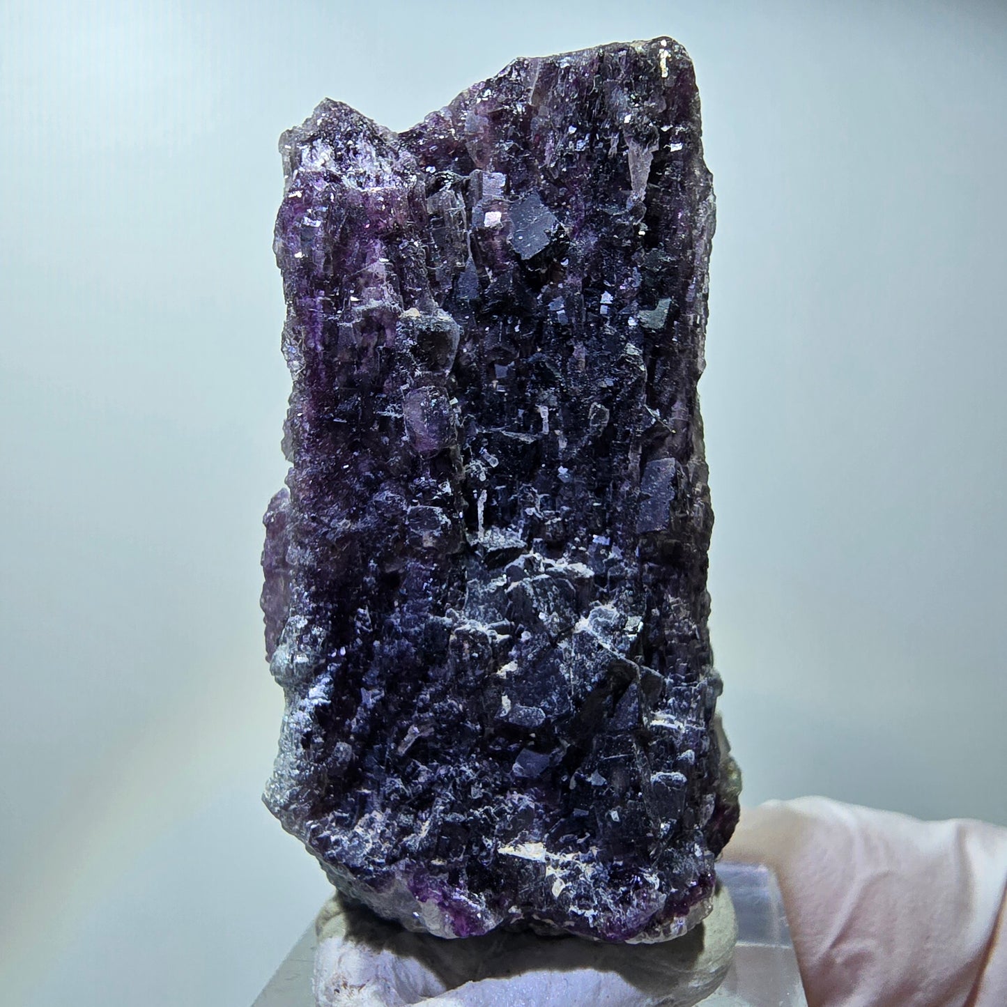Seltene Phantom Fluorit Formation, Hyalit Opal, Muskovit Erongo, Namibia 52*31*28mm #13394