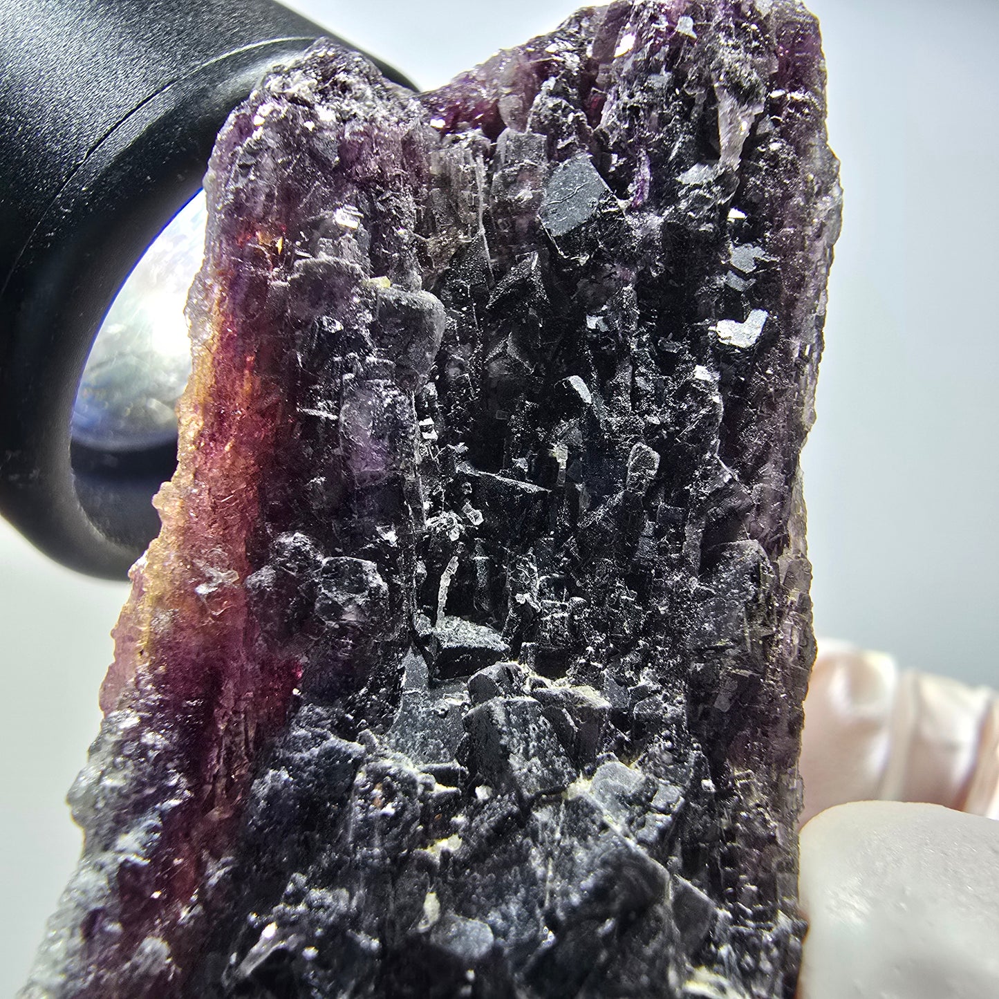 Seltene Phantom Fluorit Formation, Hyalit Opal, Muskovit Erongo, Namibia 52*31*28mm #13394