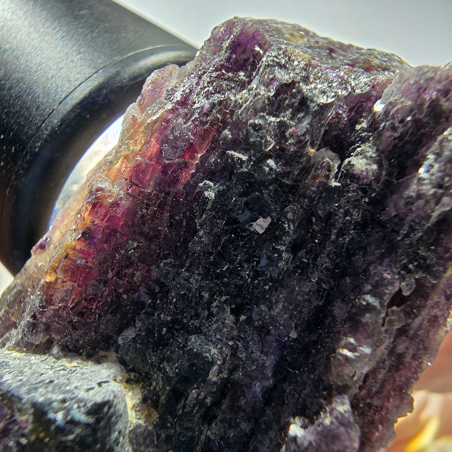 Seltene Phantom Fluorit Formation, Hyalit Opal, Muskovit Erongo, Namibia 52*31*28mm #13394