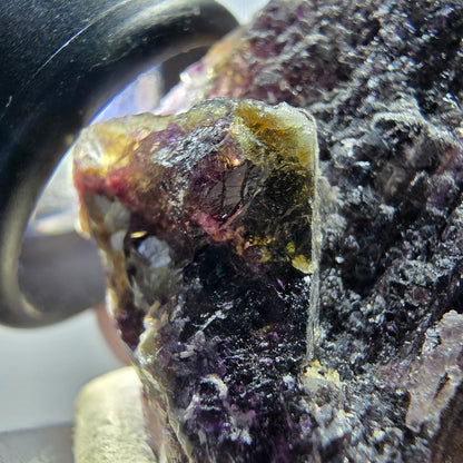 Seltene Phantom Fluorit Formation, Hyalit Opal, Muskovit Erongo, Namibia 52*31*28mm #13394