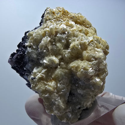 Bunte Phantom Fluorit, Schörl Turmalin, Hyalit Opal, Muskovit Erongo Namibia 53*43*39mm #13395