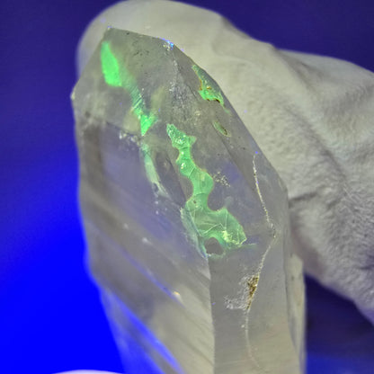 Phantom Fluorit, Hyalit Opal auf Skelett Rauchquarz Erongo, Namibia 61*29*19mm #13398