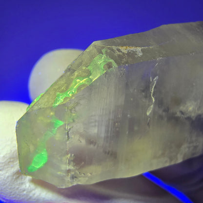 Phantom Fluorit, Hyalit Opal auf Skelett Rauchquarz Erongo, Namibia 61*29*19mm #13398