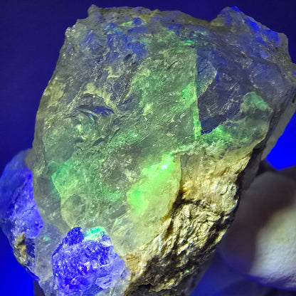 Phantom Fluorit, Hyalit Opal auf Skelett Rauchquarz Erongo, Namibia 61*29*19mm #13398