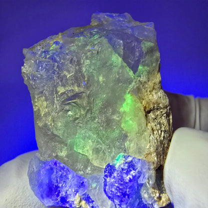 Phantom Fluorit, Hyalit Opal auf Skelett Rauchquarz Erongo, Namibia 61*29*19mm #13398