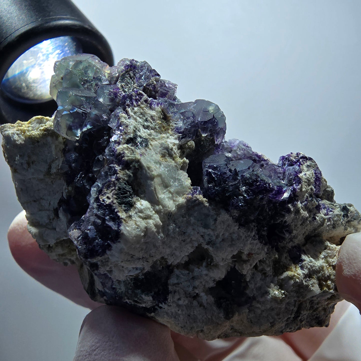 Phantom Fluorit Würfel, gestuft auf Orthoklas Erongo, Namibia 62*36*34mm #13399