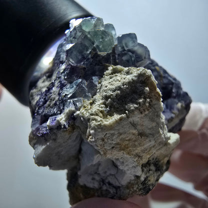 Phantom Fluorit Würfel, gestuft auf Orthoklas Erongo, Namibia 62*36*34mm #13399