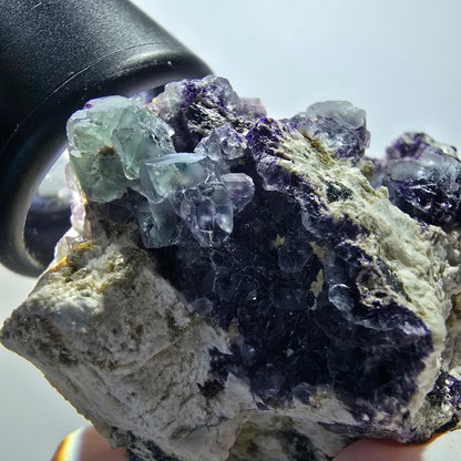 Phantom Fluorit Würfel, gestuft auf Orthoklas Erongo, Namibia 62*36*34mm #13399