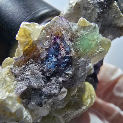 Schöne Phantom Fluorit Würfel, Muskovit Stufe Erongo, Namibia 62*44*30mm #13401