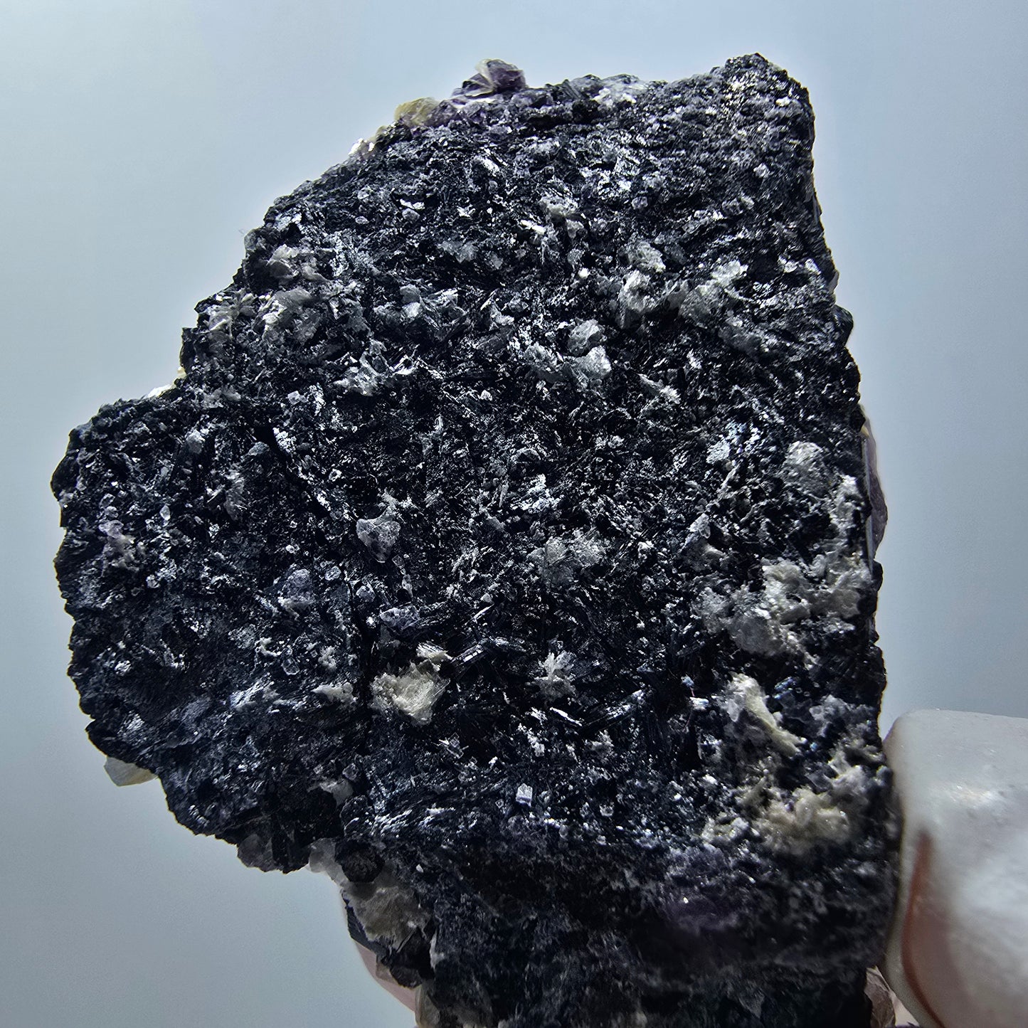 Bunte Phantom Fluorit Würfel, Schörl Turmalin, Muskovit Erongo, Namibia 52*36*21mm #13404
