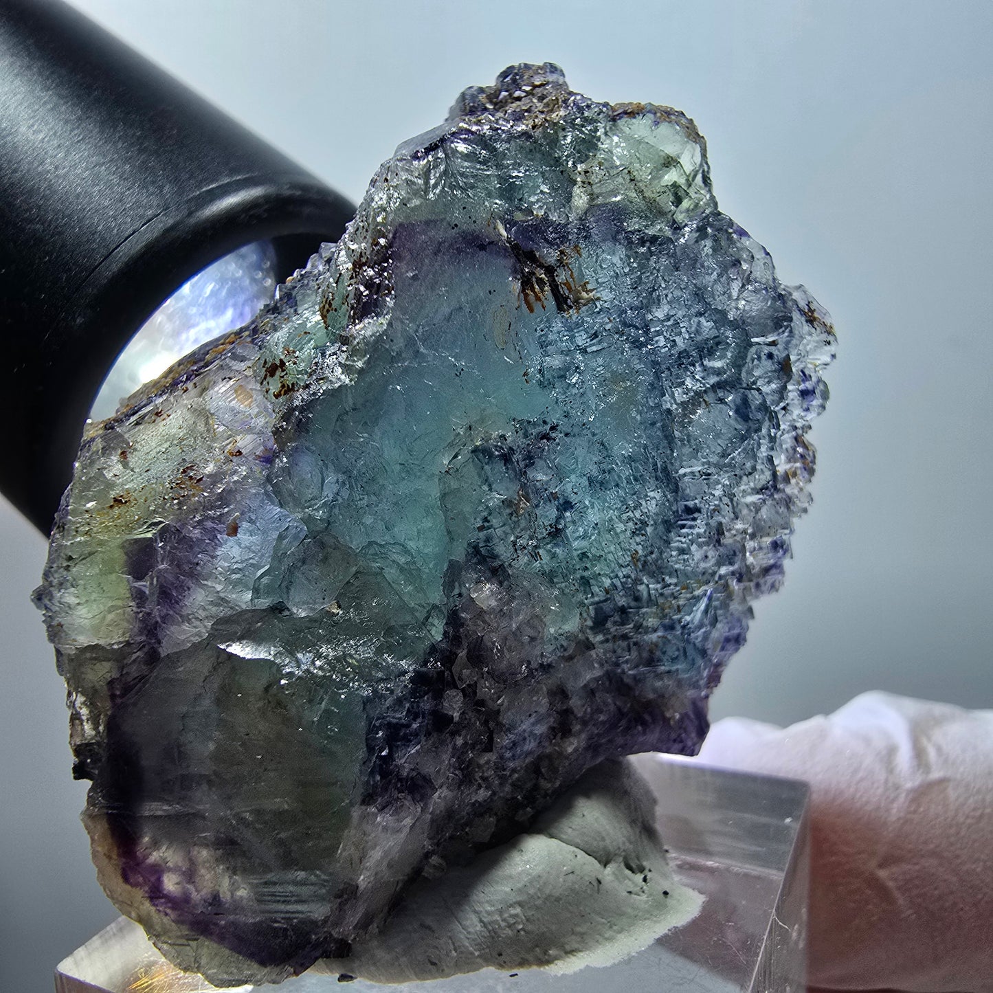 Seltene Phantom Fluorit Formation, grün lila blau Erongo, Namibia 47*37*26mm #13405