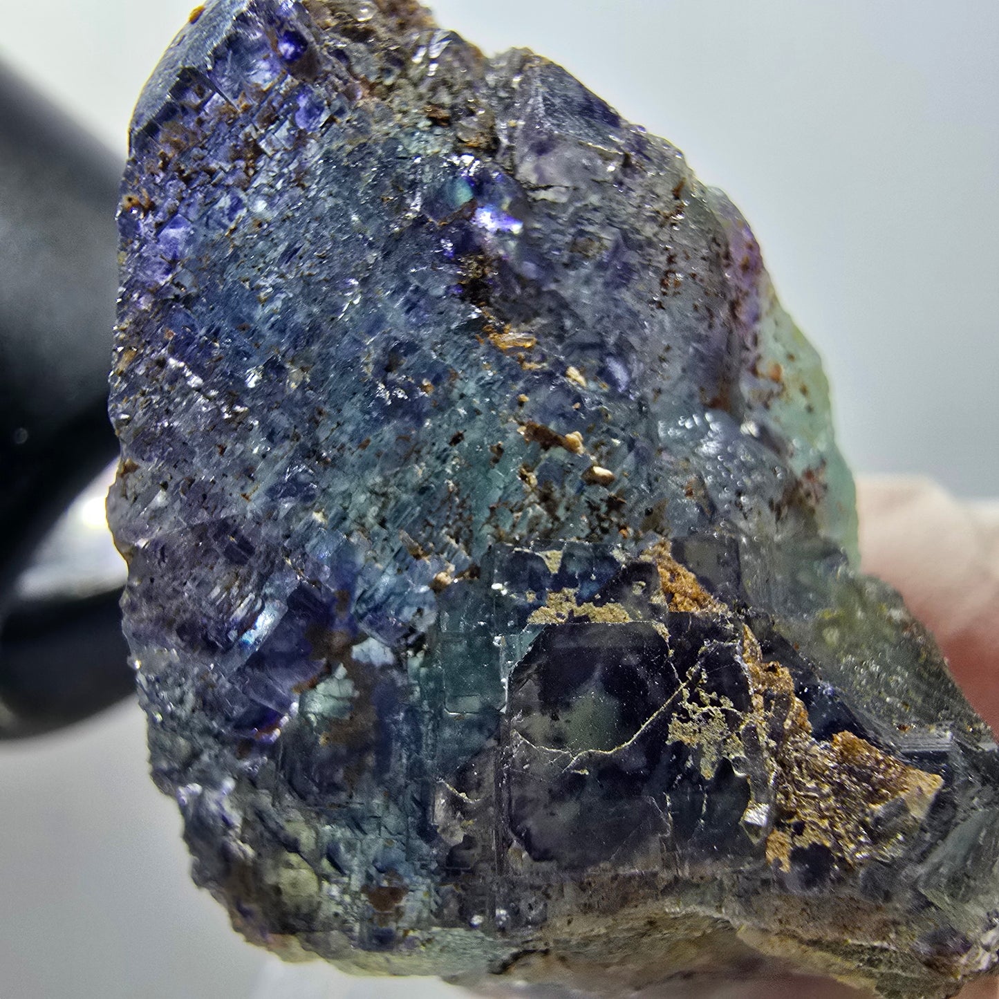 Seltene Phantom Fluorit Formation, grün lila blau Erongo, Namibia 47*37*26mm #13405