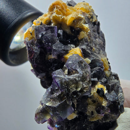 Bunte Phantom Fluorit, Schörl Turmalin, Hyalit Opal, Muskovit Erongo, Namibia 59*39*33mm #13407