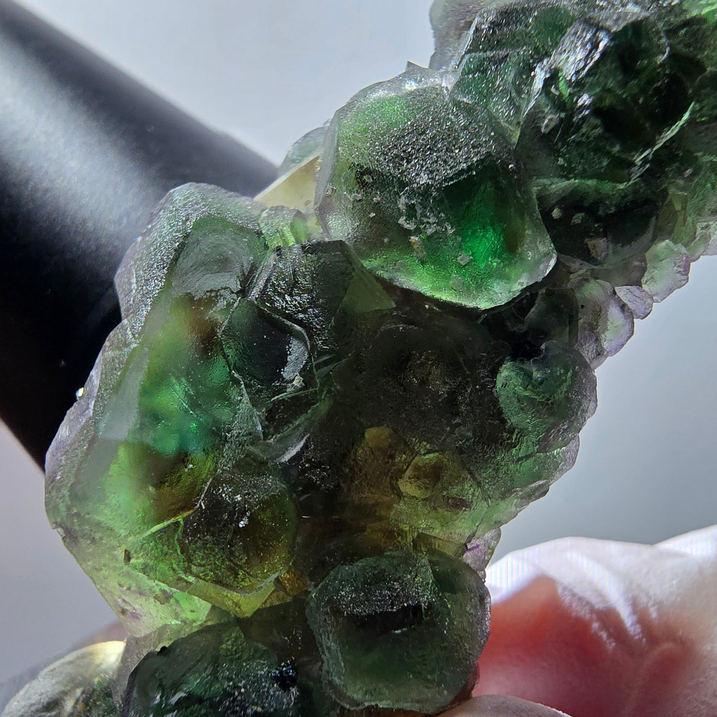 Seltene Phantom Fluorit, hexagonal, Rauchquarz, Muskovit Erongo, Namibia 59*27*13mm #13408