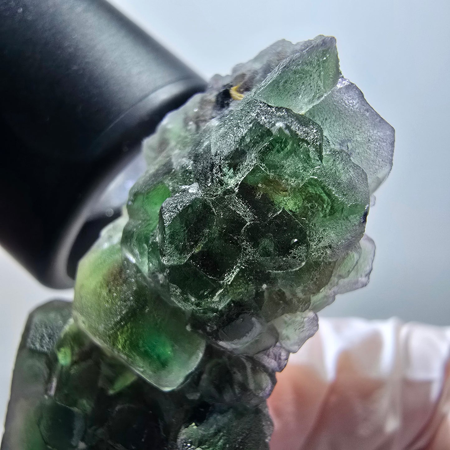 Seltene Phantom Fluorit, hexagonal, Rauchquarz, Muskovit Erongo, Namibia 59*27*13mm #13408