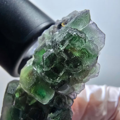 Seltene Phantom Fluorit, hexagonal, Rauchquarz, Muskovit Erongo, Namibia 59*27*13mm #13408
