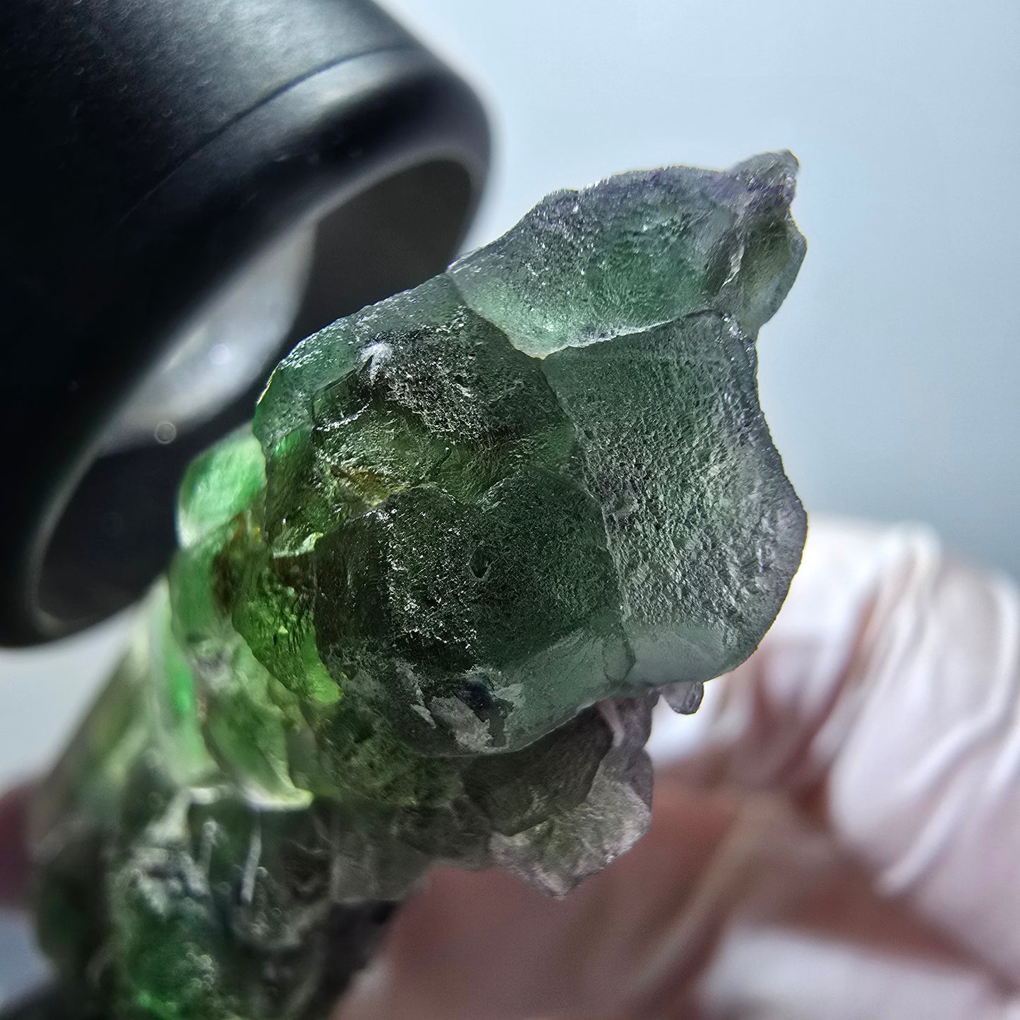 Seltene Phantom Fluorit, hexagonal, Rauchquarz, Muskovit Erongo, Namibia 59*27*13mm #13408