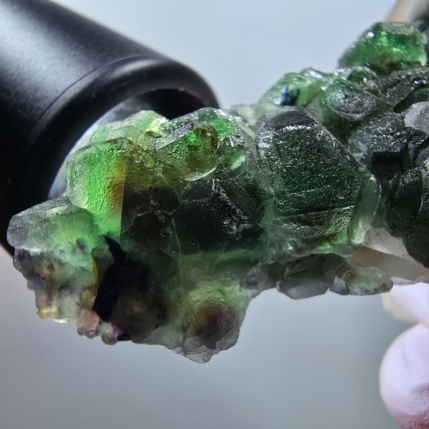 Seltene Phantom Fluorit, hexagonal, Rauchquarz, Muskovit Erongo, Namibia 59*27*13mm #13408