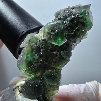 Seltene Phantom Fluorit, hexagonal, Rauchquarz, Muskovit Erongo, Namibia 59*27*13mm #13408