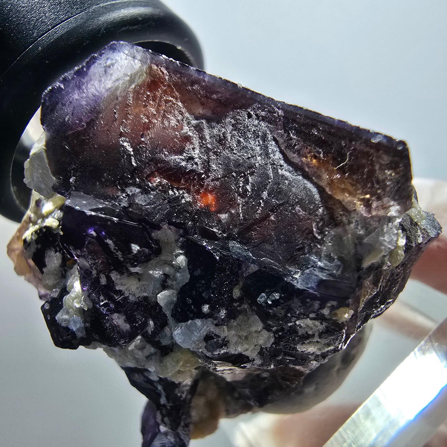 Seltene Phantom Fluorit Würfel, Muskovit Stufe Erongo, Namibia 41*38*31mm #13410