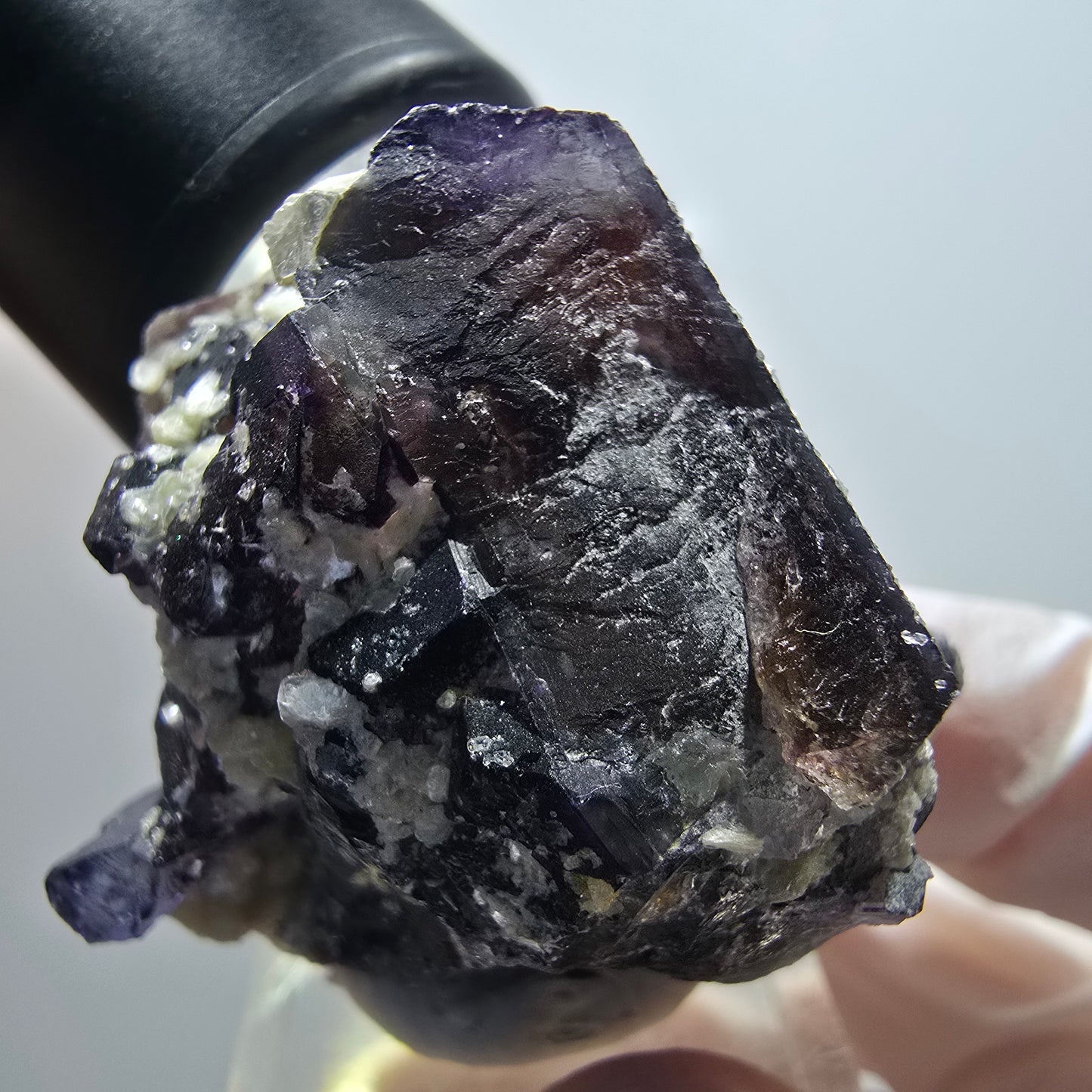 Seltene Phantom Fluorit Würfel, Muskovit Stufe Erongo, Namibia 41*38*31mm #13410