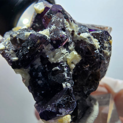 Seltene Phantom Fluorit Würfel, Muskovit Stufe Erongo, Namibia 41*38*31mm #13410