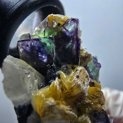 Phantom Fluorit, Schörl Turmalin, Hyalit, Rauchquarz, Muskovit Erongo, Namibia 58*44*28mm #13411