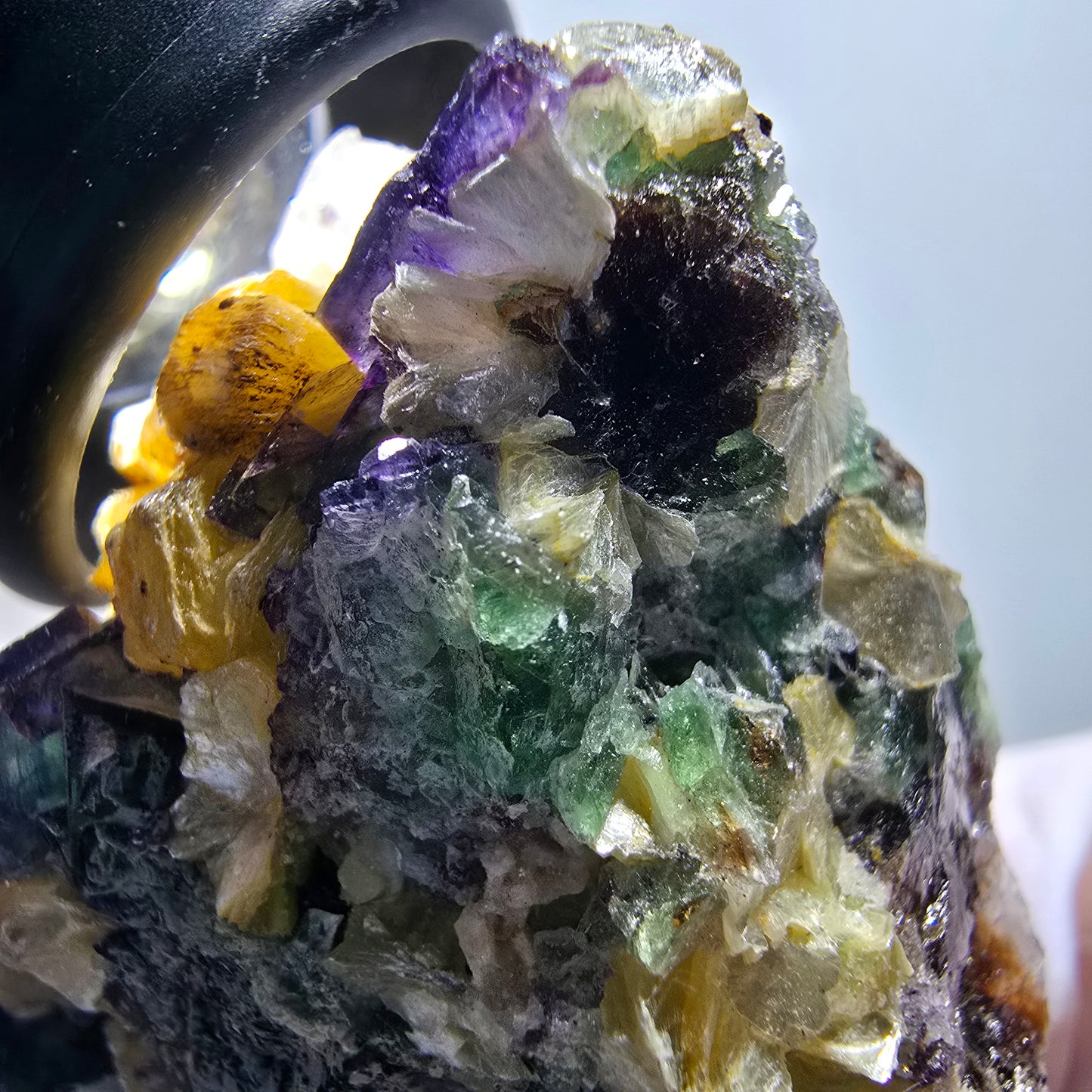 Phantom Fluorit, Schörl Turmalin, Hyalit, Rauchquarz, Muskovit Erongo, Namibia 58*44*28mm #13411