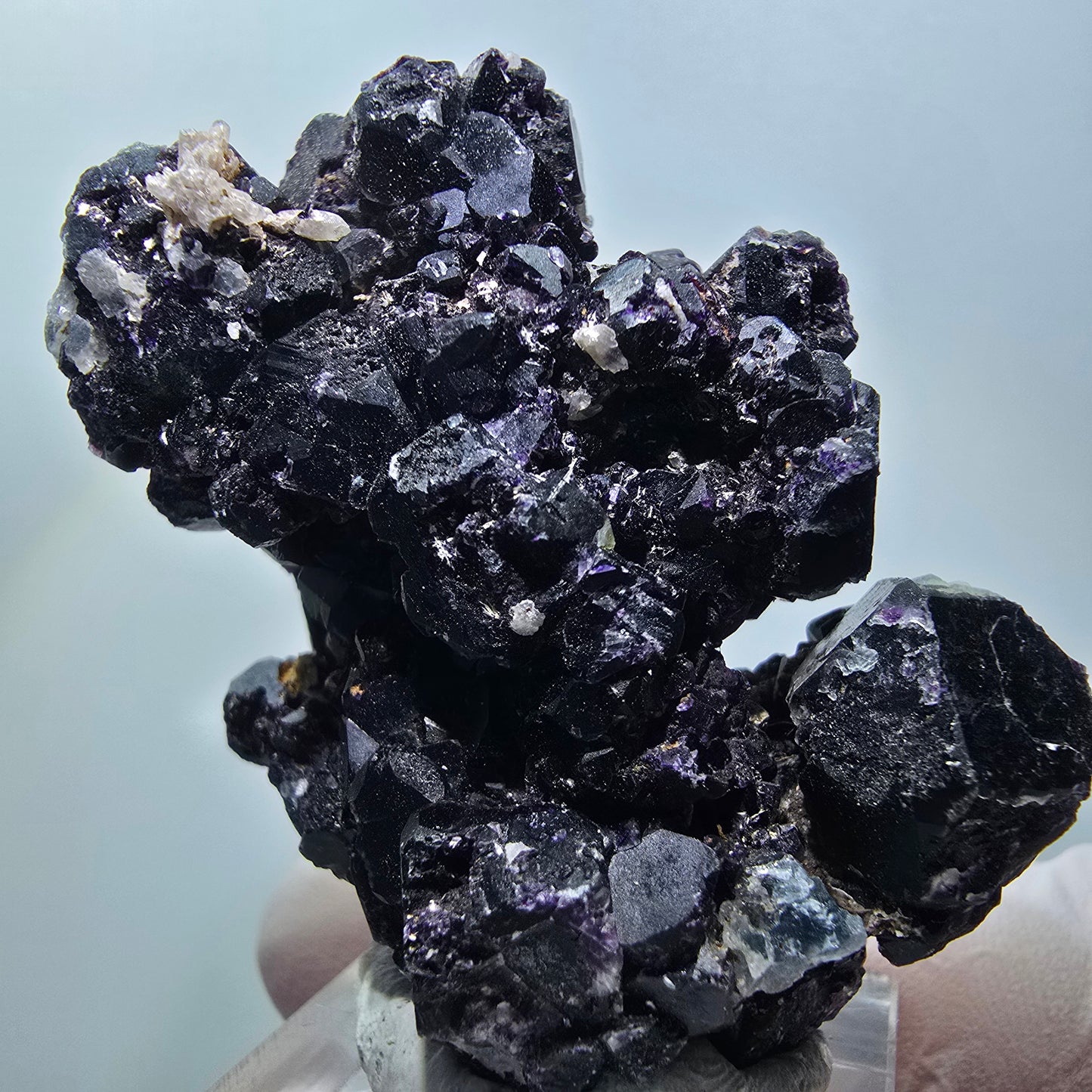 Schöne Fluorit Würfel, Rauchquarz Stufe Erongo, Namibia 53*35*31mm #13413