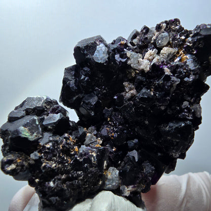 Schöne Fluorit Würfel, Rauchquarz Stufe Erongo, Namibia 53*35*31mm #13413