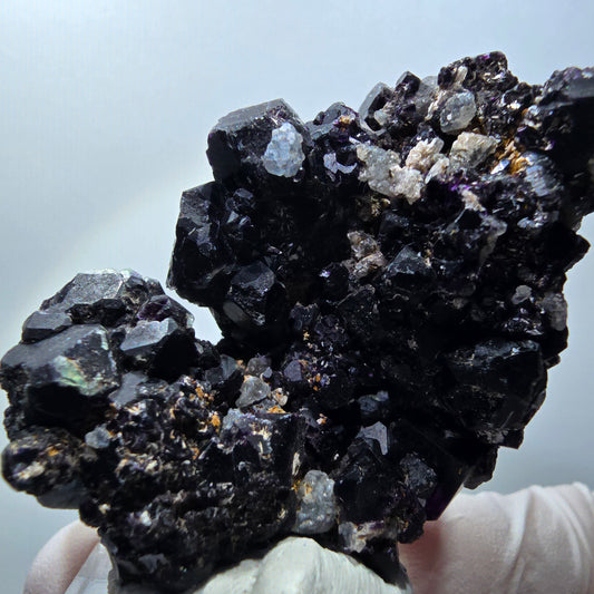 Schöne Fluorit Würfel, Rauchquarz Stufe Erongo, Namibia 53*35*31mm #13413