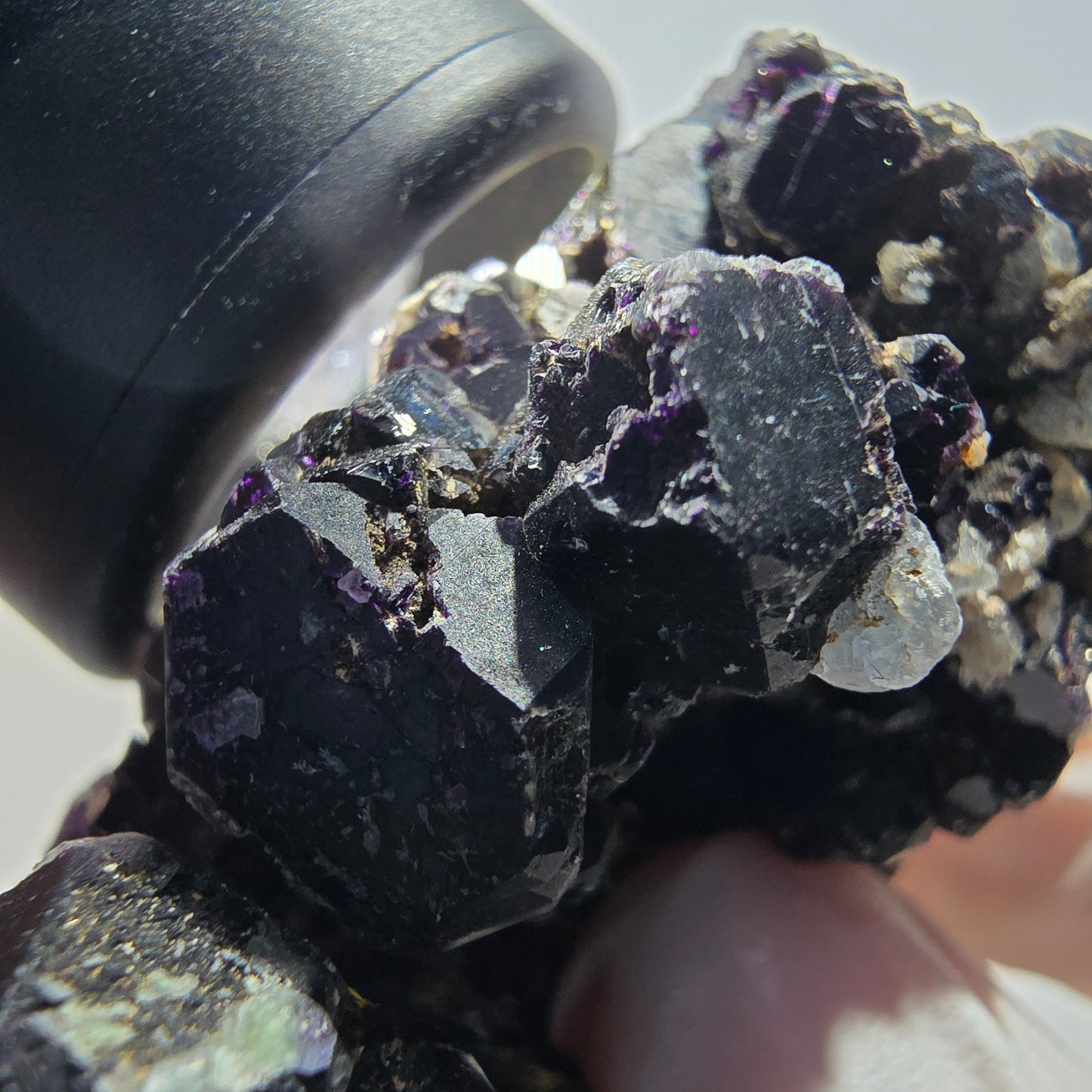 Schöne Fluorit Würfel, Rauchquarz Stufe Erongo, Namibia 53*35*31mm #13413