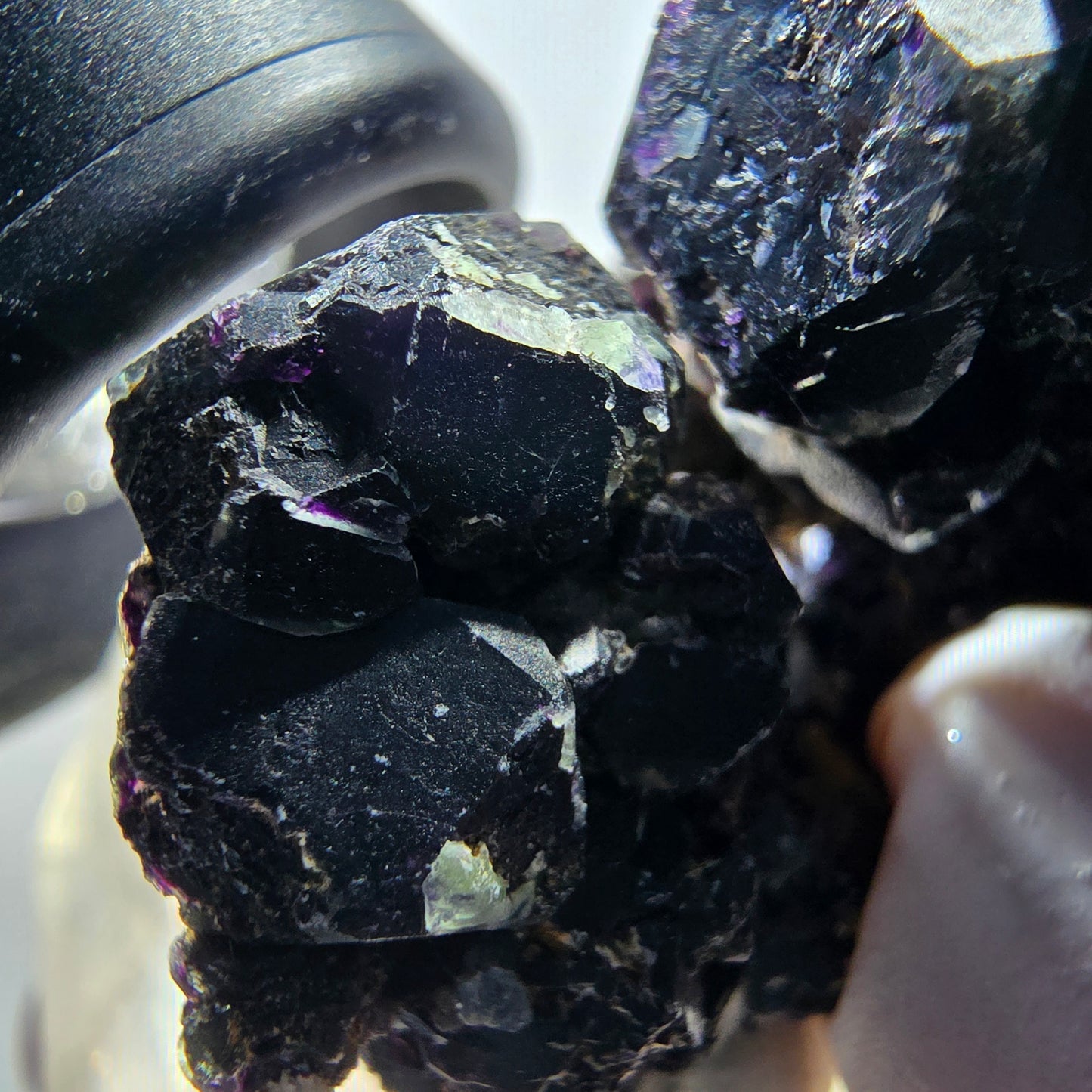 Schöne Fluorit Würfel, Rauchquarz Stufe Erongo, Namibia 53*35*31mm #13413