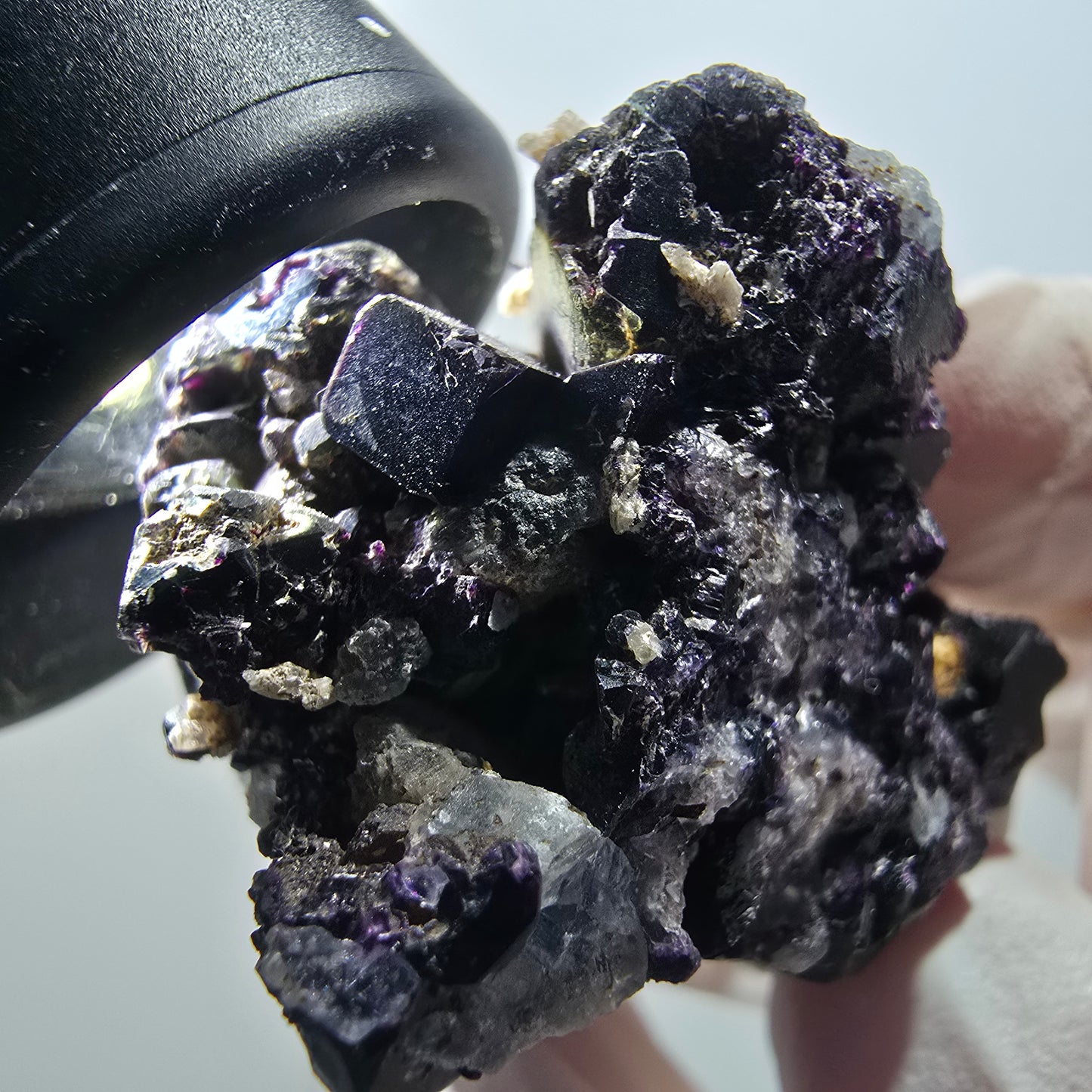 Schöne Fluorit Würfel, Rauchquarz Stufe Erongo, Namibia 53*35*31mm #13413