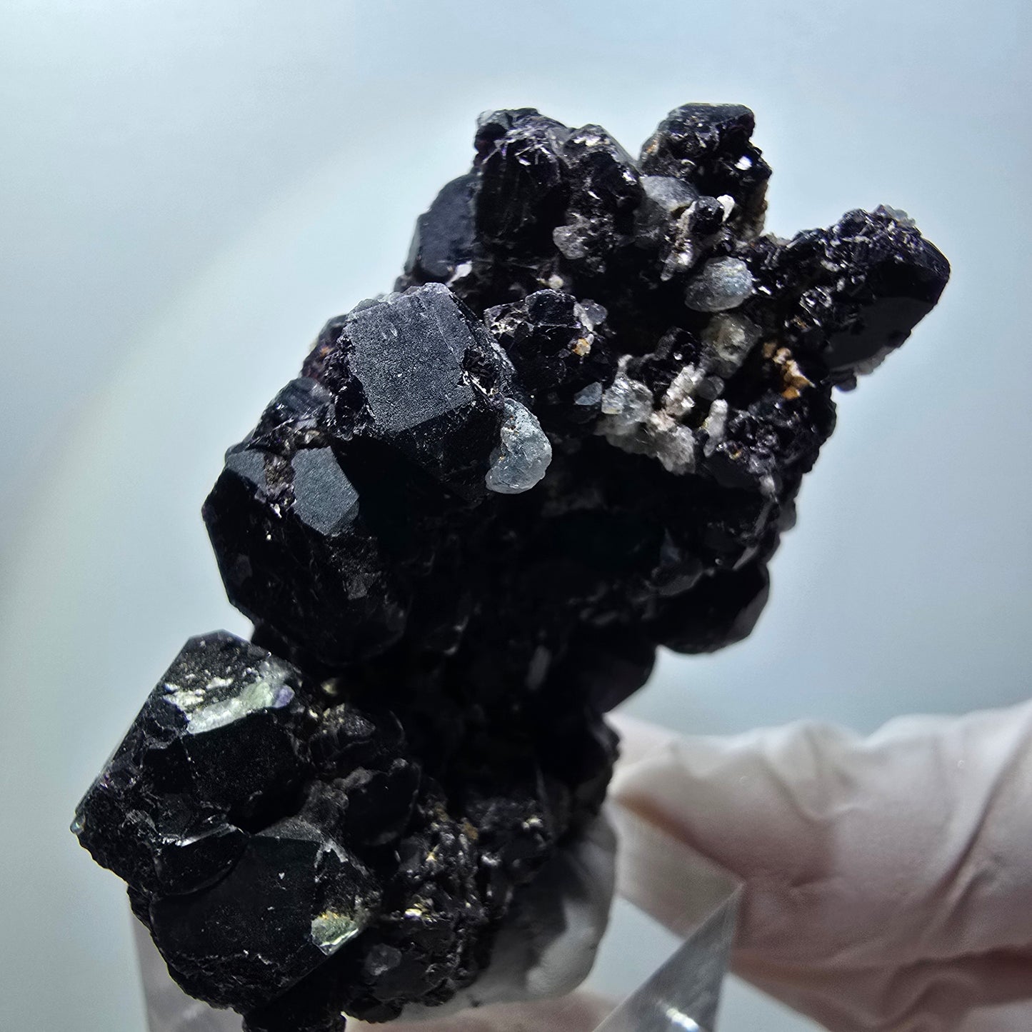 Schöne Fluorit Würfel, Rauchquarz Stufe Erongo, Namibia 53*35*31mm #13413
